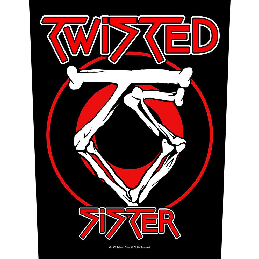 Twisted Sister - Circular Logo Rugpatch - Zwart/Rood